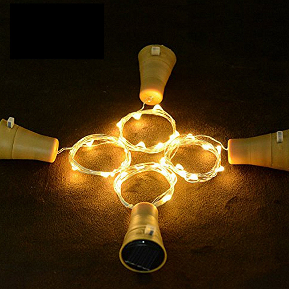 ZDM 6pcs 2m  LED Wine Bottle Stopper Cork strip Lamp Multicolor Silver Line Lamp