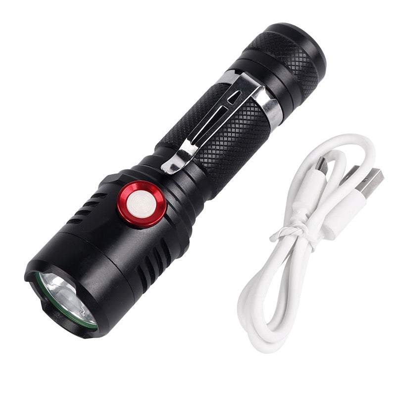 Powerful Super Bright LED Flashlight T6 600 Lumens USB Charge with Battery