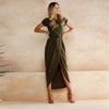 Irregular Spliting Bandage Knitting Dress
