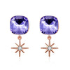 S925 M Bracket Earrings Purple