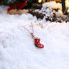 Christmas Drizzle Socks Necklace White/Rose Gold
