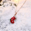 Christmas Drizzle Socks Necklace White/Rose Gold