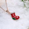Christmas Drizzle Socks Necklace White/Rose Gold