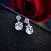 Silver Star-Studded Zircon Earrings Gift Ear Nails Ear Drops Jewelry