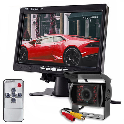 ZIQIAO 7 Inch Monitor Car 18 IR Light Camera Rear View Display System For Truck