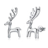 Christmas Deer Earrings Platinum Plated