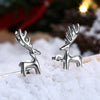 Christmas Deer Earrings Platinum Plated