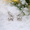 Christmas Deer Earrings Platinum Plated