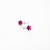 S925 Lovely Sterling Silver Pop Earrings Drop Red/Platinum Plated
