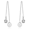Crown Pearl Pendant Long Stud Earrings