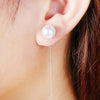 Crown Pearl Pendant Long Stud Earrings