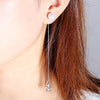 Crown Pearl Pendant Long Stud Earrings