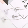 Crown Pearl Pendant Long Stud Earrings