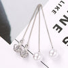 Crown Pearl Pendant Long Stud Earrings