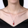 Christmas Drizzle Socks Necklace White/Platinum Plated