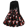 Christmas Print Stitching Long Sleeves and Large Dresses