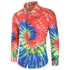 Tie Dye Hidden Button Long Sleeve Shirt