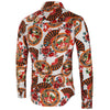 Flower Fan Print Long Sleeves Shirt