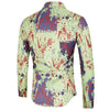 Covered Button Painting Splatter Print Shirt