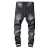 Ripped Hole Skull Patchwork Slimming Jeans