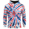 Contrast Color Swirl Tie Dye Print Hoodie