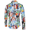 Covered Button Long Sleeve Graphic Shirt