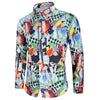 Covered Button Long Sleeve Graphic Shirt