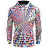 Colorful 3D Hearts Print Pullover Hoodie