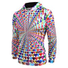 Colorful 3D Hearts Print Pullover Hoodie