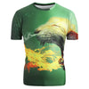 Short Sleeve Animal Fire Print T-shirt