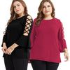 Plus Size Special Criss Cross Bell Sleeve T-shirt