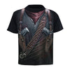 Faux Gun Holster Wrap Print Short Sleeves T-shirt