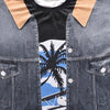 3D Faux Denim Jacket Printed Short Sleeve T-shirt