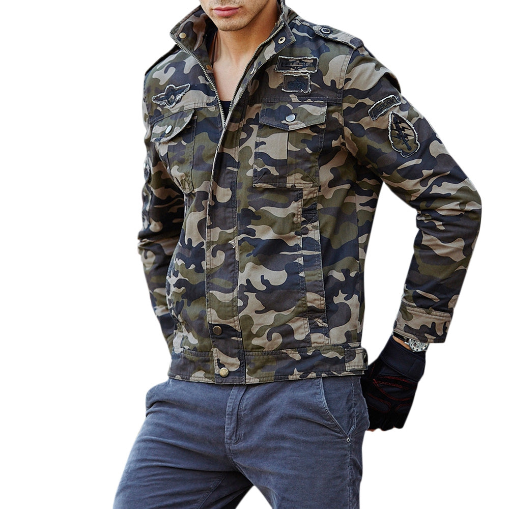 Appliques Camouflage Printed Jacket