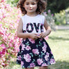 Korean Children's Clothing Girls LOVE Letters Sleeveless Vests Skirt Two-piece