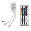 2x5M 2835 300 LEDs RGB Strips with IR 44 Key Double Outlet Controller DC12V