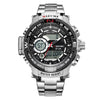 Mizums Men Luxury Brand Dual Time Clock Fashion Stainless Steel Watch