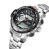 Mizums Men Luxury Brand Dual Time Clock Fashion Stainless Steel Watch