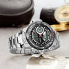 Mizums Men Luxury Brand Dual Time Clock Fashion Stainless Steel Watch