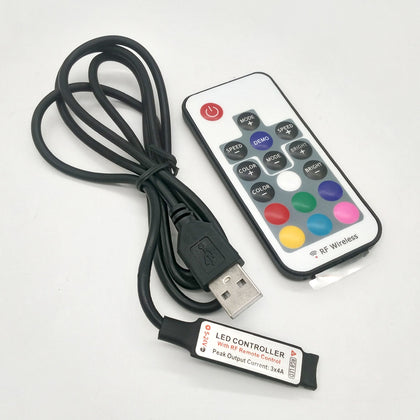 ZDM 5V 15 - 30W 5050 100 / 200CM USB Waterproof RGB LED Light Strip with 17 Key IR Controller DC 5V