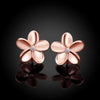 K Gold Europe and America Popular Simple Flower Earrings Plated Rose Gold