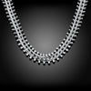 Fish Bone Necklace Fashionable Water Drop Silver Rolo Necklace