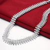 Fish Bone Necklace Fashionable Water Drop Silver Rolo Necklace