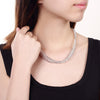 Fish Bone Necklace Fashionable Water Drop Silver Rolo Necklace