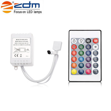 ZDM Waterproof 5M 24W 300 2835SMD RGB LED Strip Light with 24-Key IR Remote Controller Kit