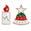 Christmas Oil Dripping Christmas Tree Candle Earring Plated with Gold