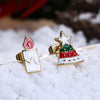 Christmas Oil Dripping Christmas Tree Candle Earring Plated with Gold