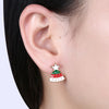 Christmas Oil Dripping Christmas Tree Candle Earring Plated with Gold