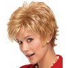 Light Gold Micro Curly Fluffy Short Wig