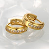 Row Diamond Round Fashionable Gold Zircon Earring Plated with Gold